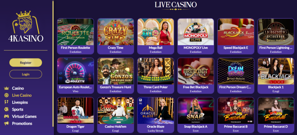 4Kasino Live Casino