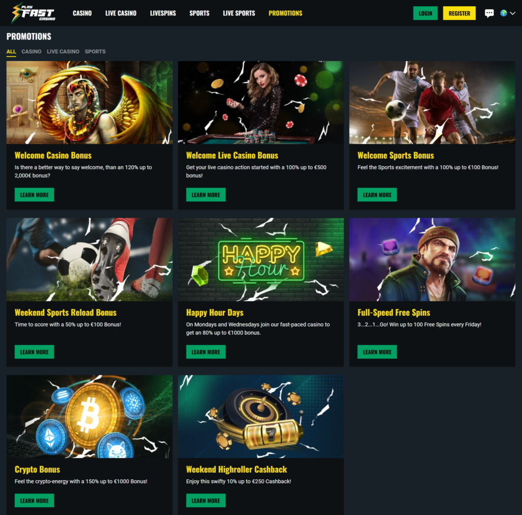 Playfast Casino Bonuses