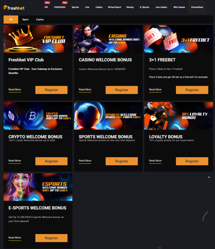 Freshbet Casino Promotion Offers