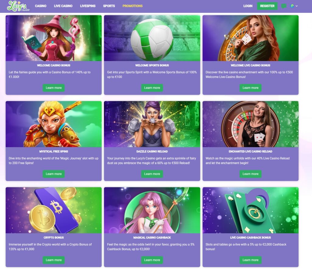 Lucys Casino Bonuses